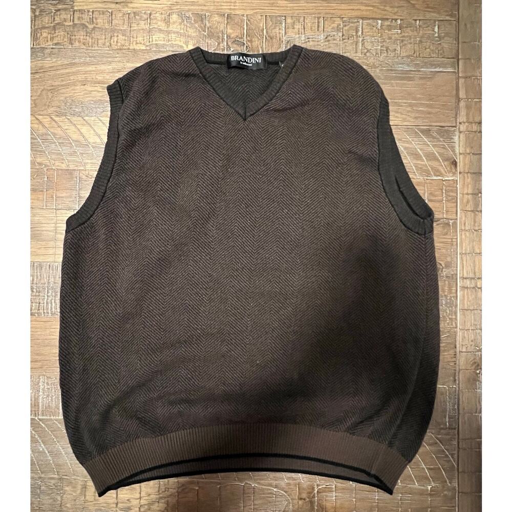 Brandini Men's Sweater Vest Vintage Size XL Academia Professor Academic Teacher